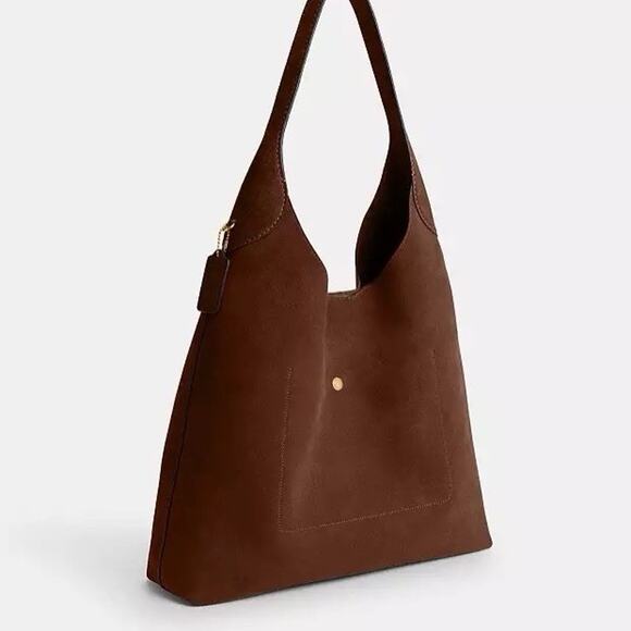 NWT Coach CW636 Suede Brooklyn 39 Shoulder Bag Brass/Warm Brown Color - Picture 10 of 13